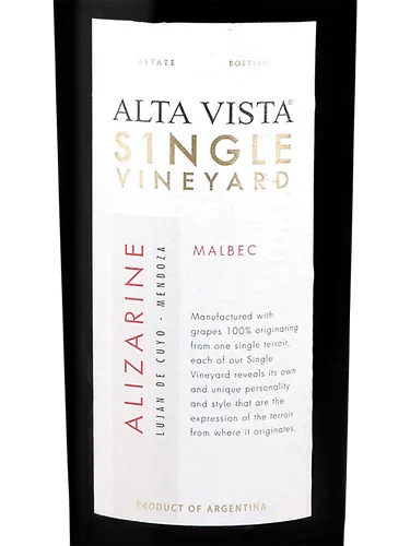 Single Vineyard Alizarine Malbec