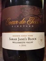 Sarah Jane's Block Reserve Pinot Noir