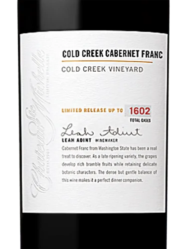 Limited Release Cold Creek Vineyard Cabernet Franc